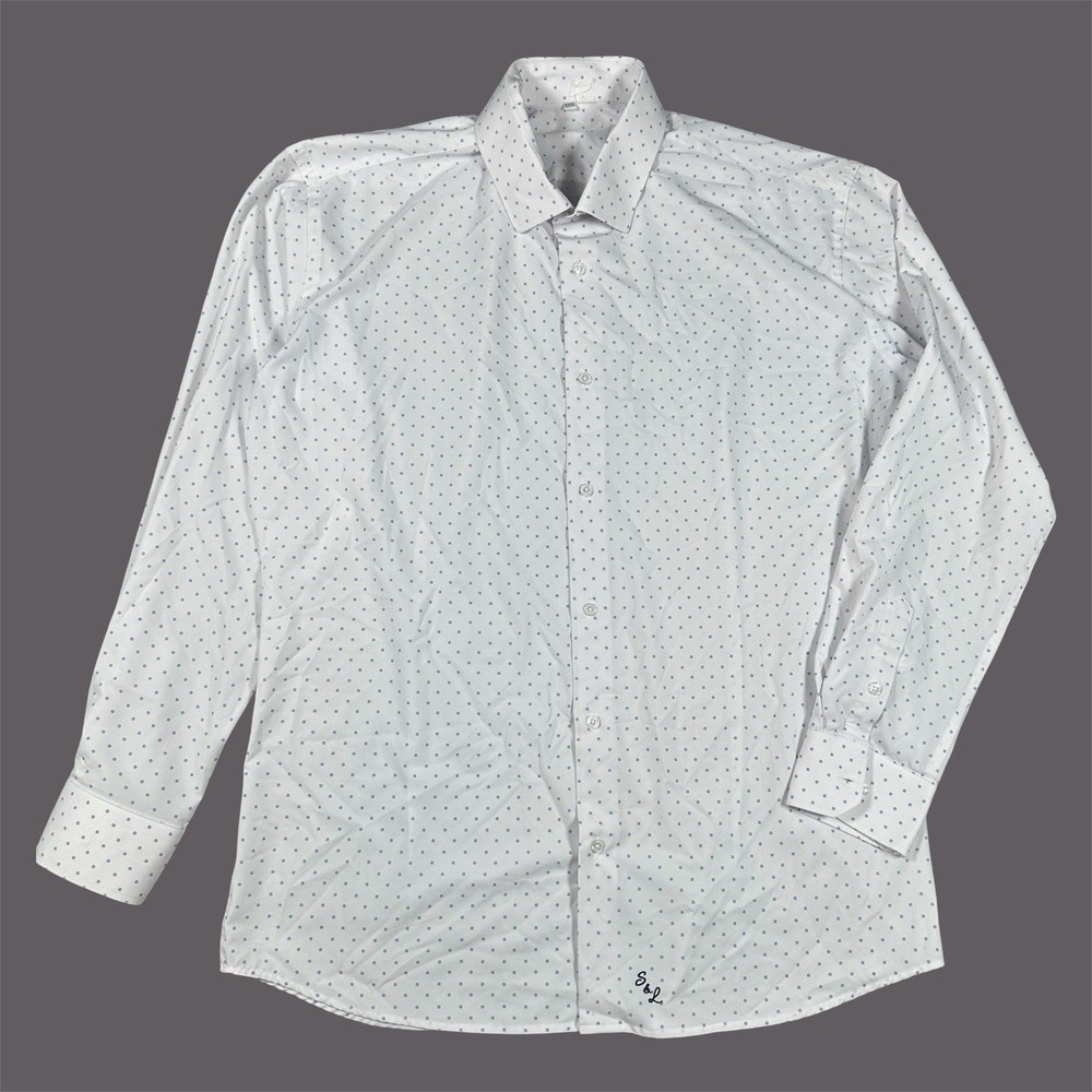 State & Liberty Shirt Men Sz 3XL Performance Button  Up 4-Way Athletic Geometric